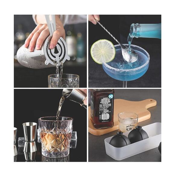 Yumzeco Cocktail Mixing Glass 5 Piece Set New - Picture 3 of 12